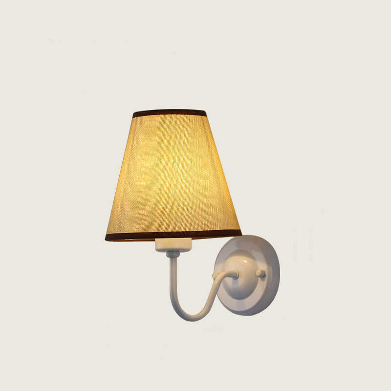 Modern Fabric Bell Shade Bend Arm 1-Light Wall Sconce Lamp