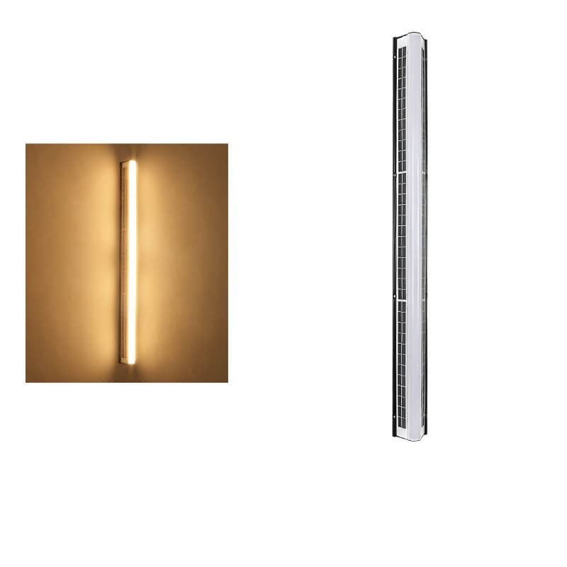 Lampe murale de jardin extérieure étanche moderne à LED solaire acrylique longue 