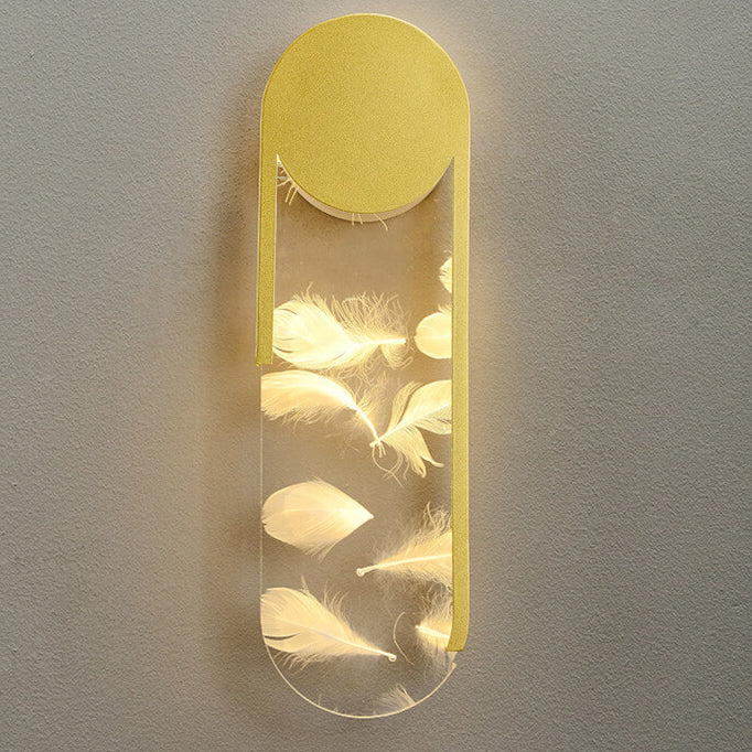 Leichte Luxus Feder Effekt Acryl geometrische LED Wandleuchte Lampe 
