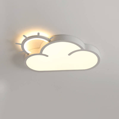 Nordic Minimalist Cloudy Sun LED Kids Flush Mount Ceiling Light