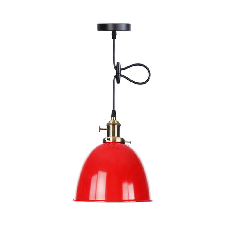 Industrial Iron Multicolor Bowl 1-Light Pendant Light