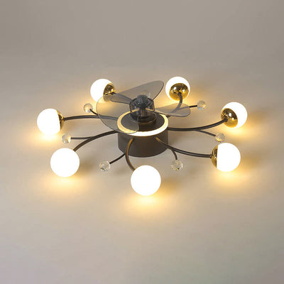 Nordic Light Luxury Creative 5/7-Light LED Flush Mount Fan Light