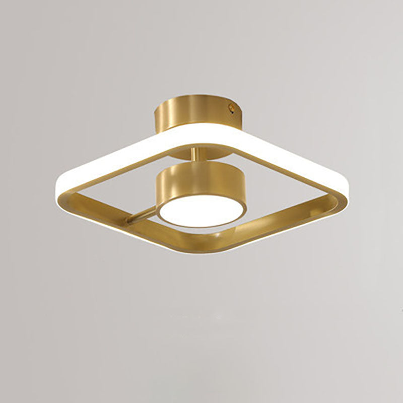 Modern Light Luxury Retro Full Copper Cloud Glass LED Flush Mount Lighting