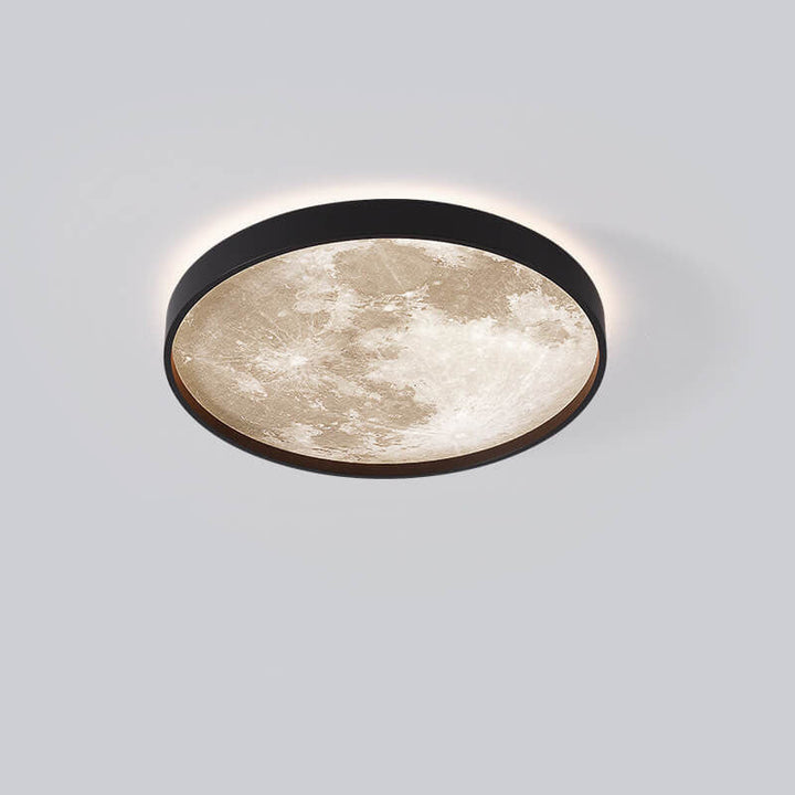 Modern Minimalist Moon Round Iron Acrylic LED Flush Mount Ceiling Light for Living Room