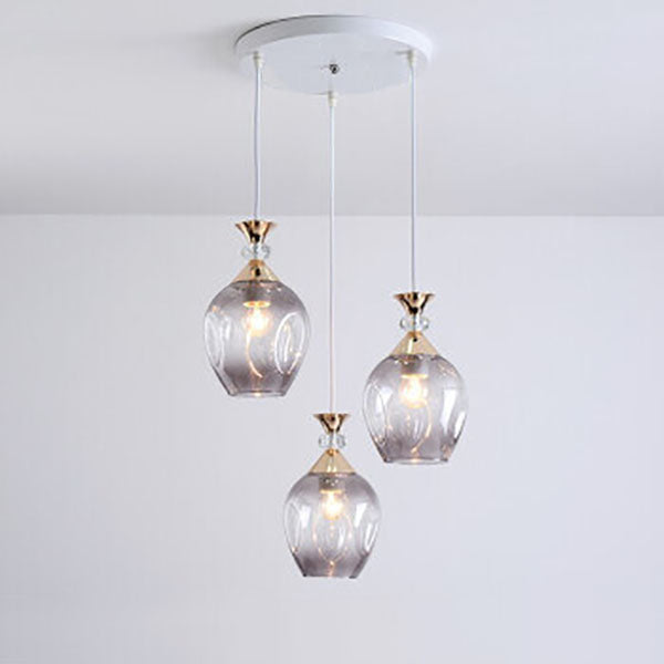 Nordic Gradient Glass Orb 1/3 Light Island Light Chandelier