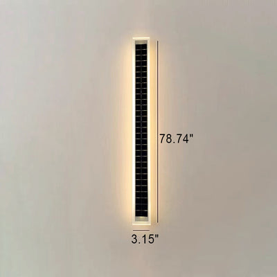 Minimalist Outdoor Solar Rectangular Strip Waterproof Patio LED Wall Sconce Lamp