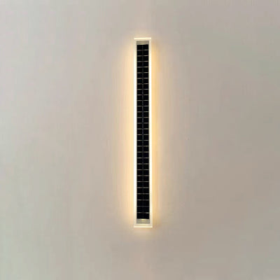 Minimalist Outdoor Solar Rectangular Strip Waterproof Patio LED Wall Sconce Lamp