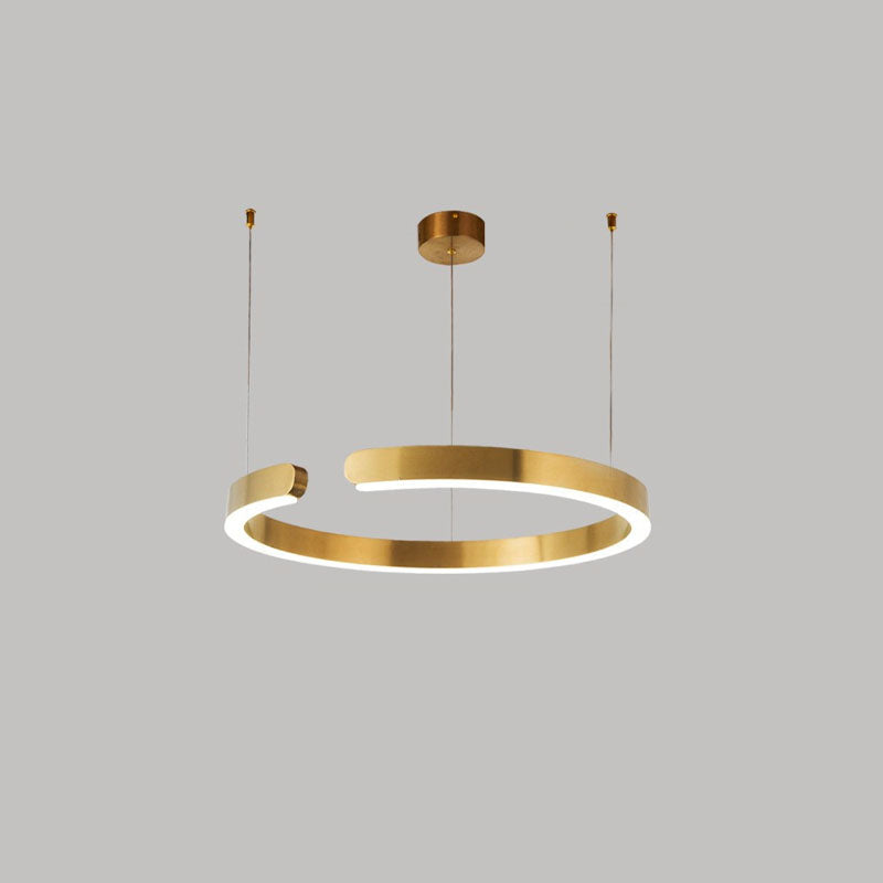 Modern Minimalist Round Stainless Steel LED Pendant Light