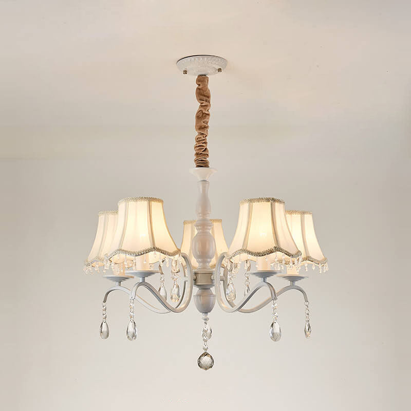 Modern Creative Cone Iron Crystal Fabric 5/6/8 Light Chandelier