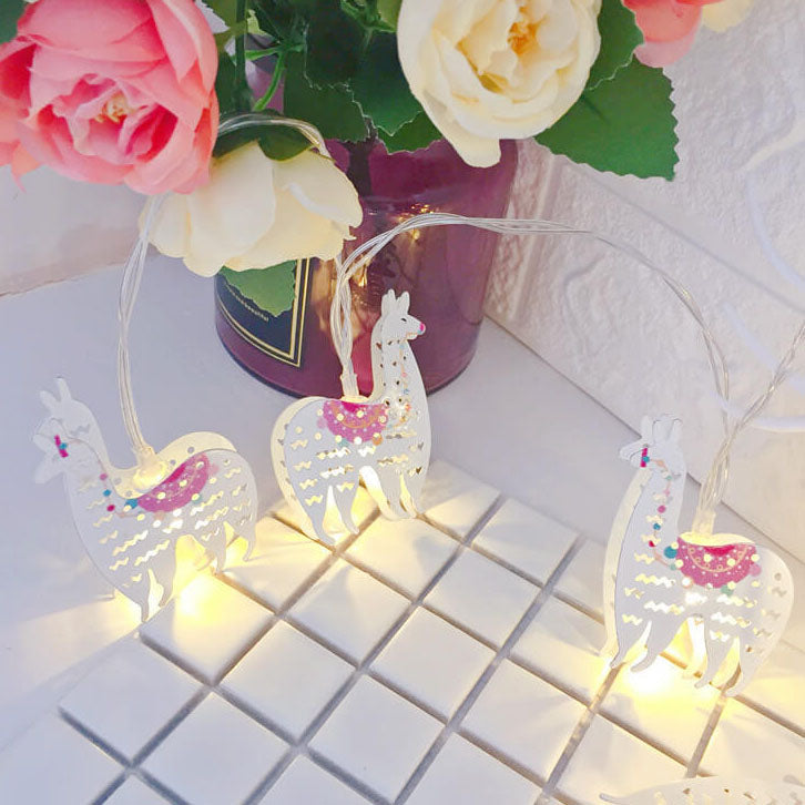 Guirlande lumineuse décorative de Noël Peinte cloches élan Boîte à piles LED Guirlande lumineuse 