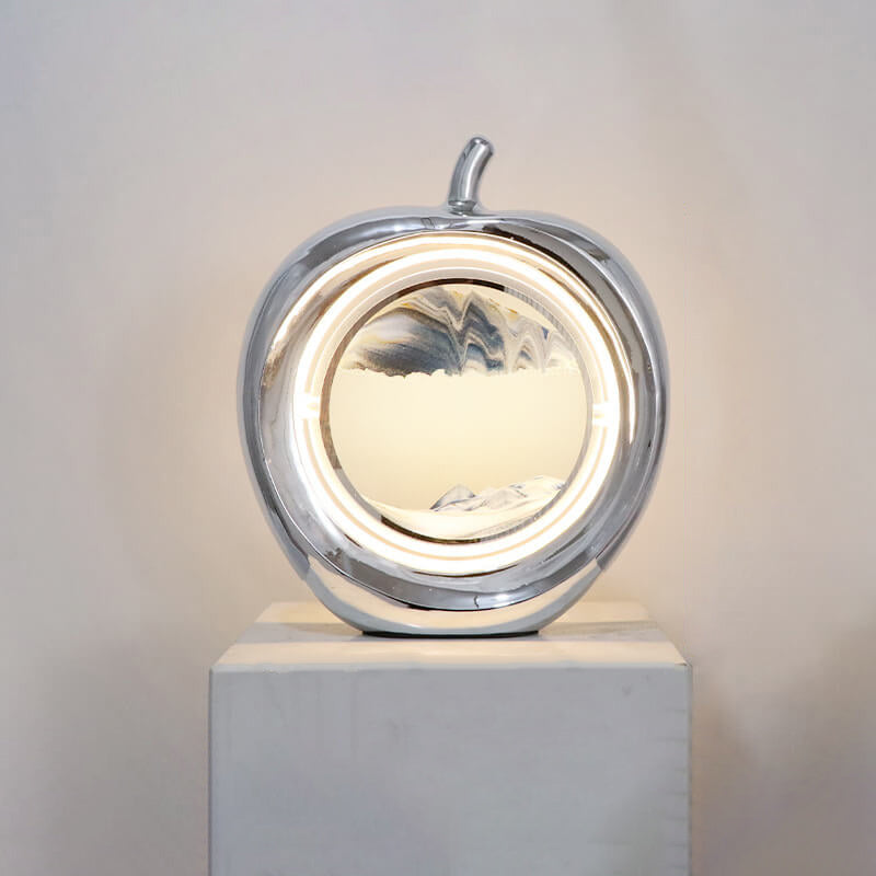 Lampe de table LED ambiante décorative avec peinture de sable mouvant Creative Apple 