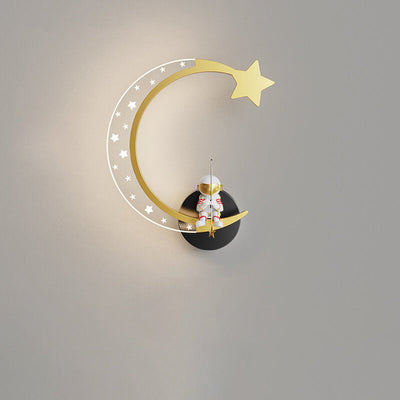 Creative Cartoon Astronaut Star Moon Kids LED Wall Sconce Lamp