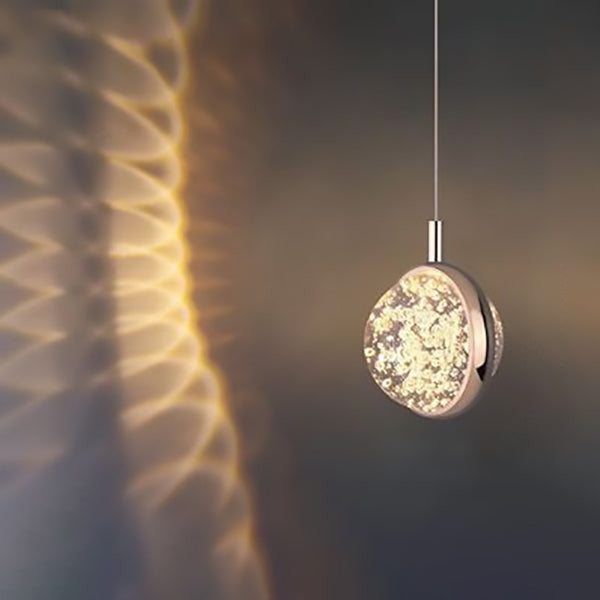 ضوء قلادة LED كريستال ألومنيوم كروي حديث بسيط لغرفة النوم 