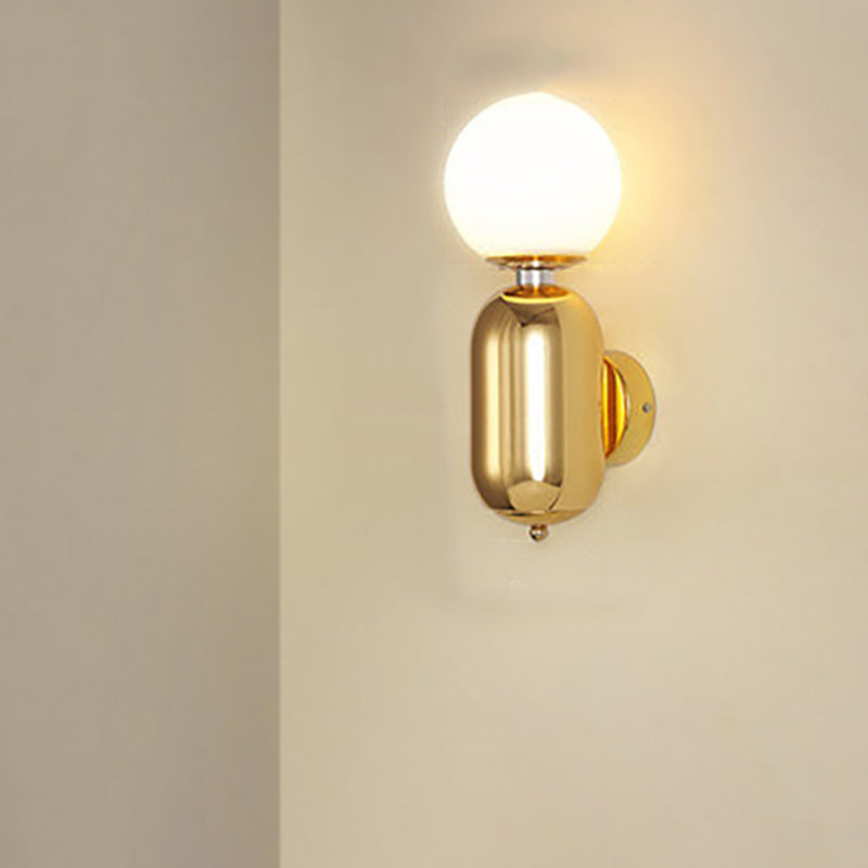 Nordic Creative Cylindrical Glass Orb 1-Light Wall Sconce Lamp