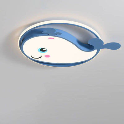 Cartoon Creative Dolphin Circle LED Kinder-Unterputz-Deckenleuchte 