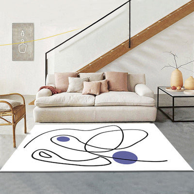 Scandinavian Abstract Line Rectangular Washable Living Room Rugs