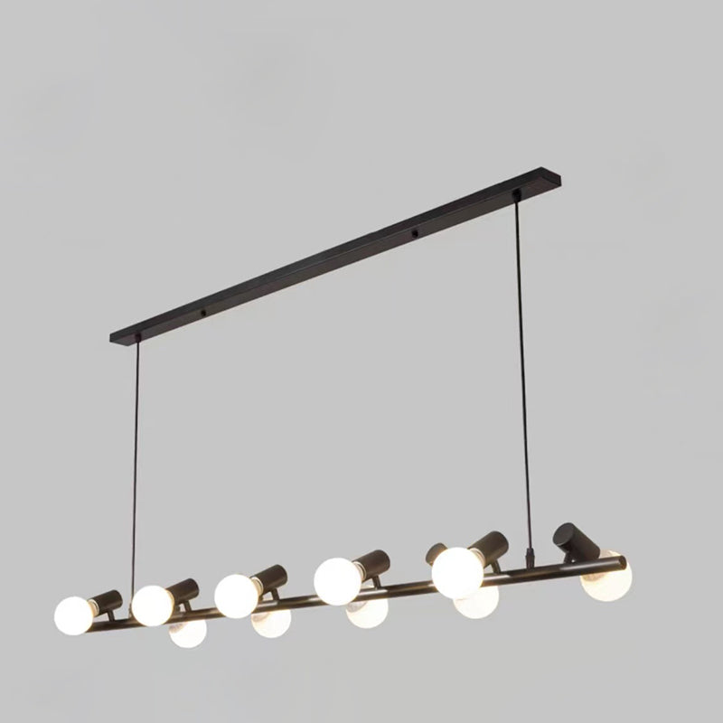 Zeitgenössische Retro Hardware Linear Rahmen Glas Schatten 6/8/10-Licht Insel Licht Kronleuchter Für Esszimmer 