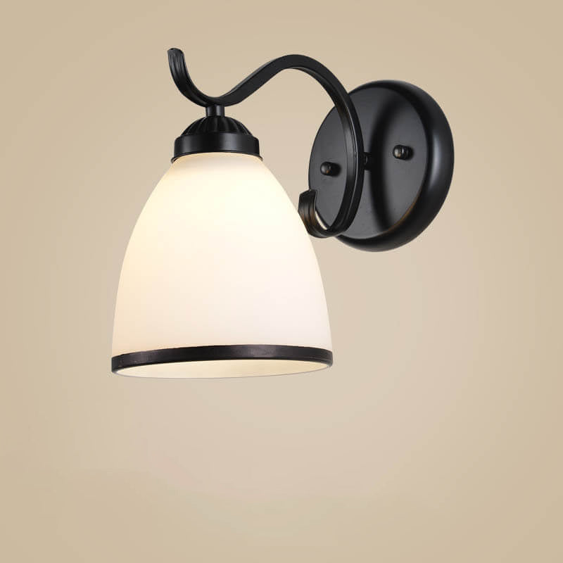 Contemporary Retro Rustic Iron Glass 1-Light Wall Sconce Lamp