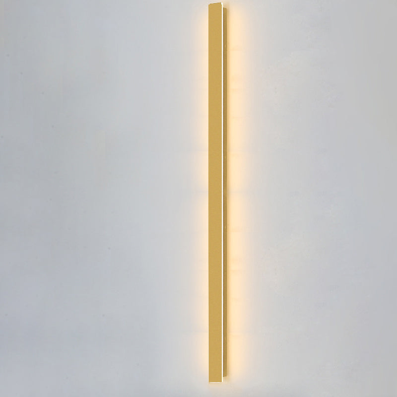 Outdoor Modern Simple Gold Long Strip Acrylic Iron Waterproof LED Wall Sconce Lamp