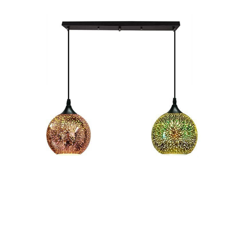 Modern Creative 3D Colorful Fireworks Glass Dome 2/3 Light Island Light Chandelier
