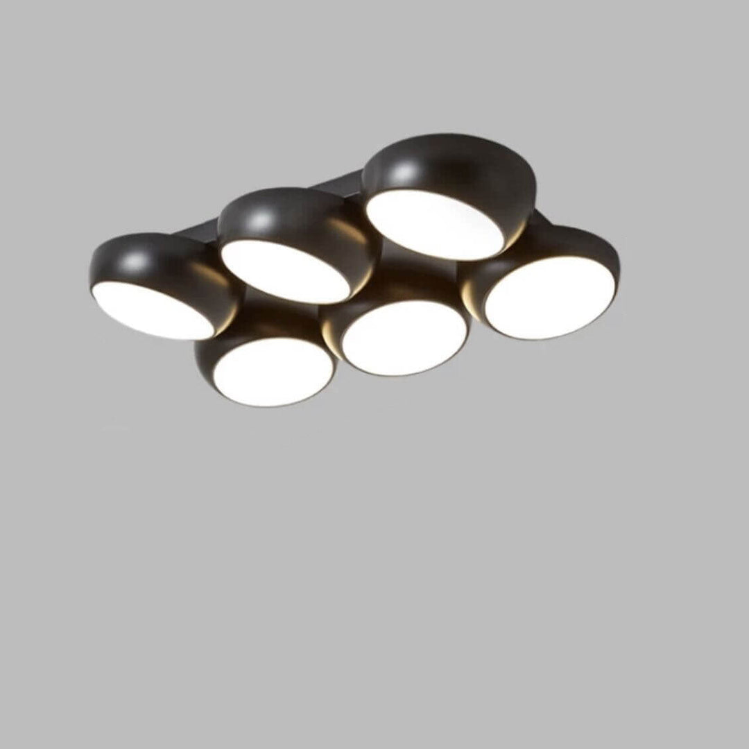 Scandinavian Modern Minimalist Iron Plastic Round LED Semi-Flush Mount Ceiling Light