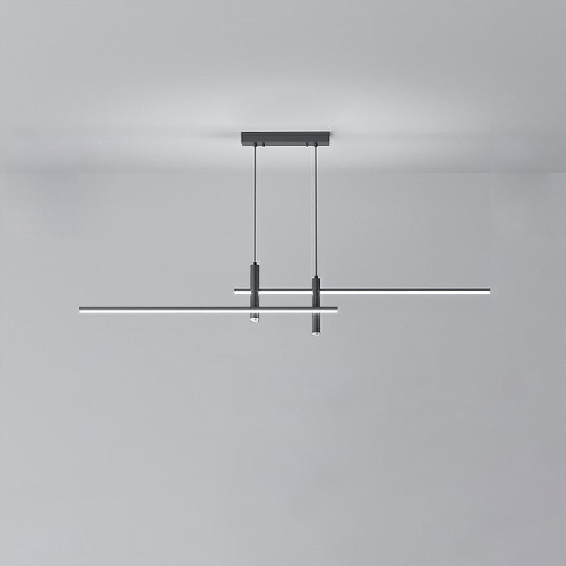 Modern Minimalist Geometric Line Combination LED Island Light Chandelier For Dining Room