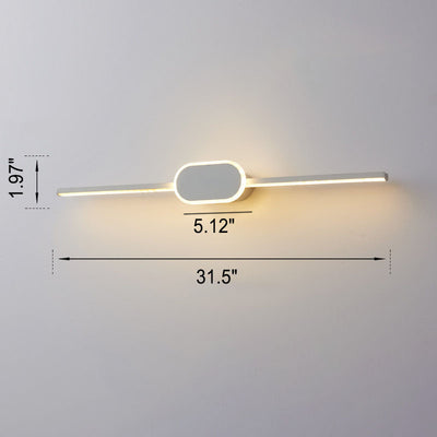 Modern Minimalist Long Strip Oval Base Vanity Light LED Wall Sconce Lamp