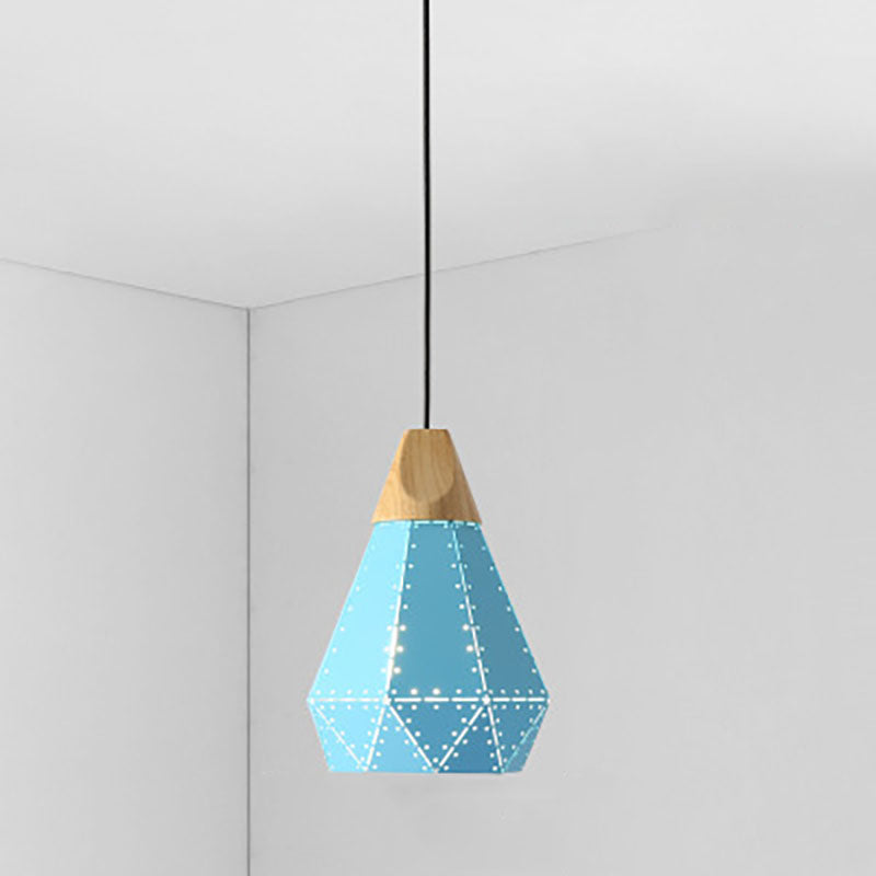 Nordic Geometry Macaron Solid Color Iron 1-Light Pendant Light