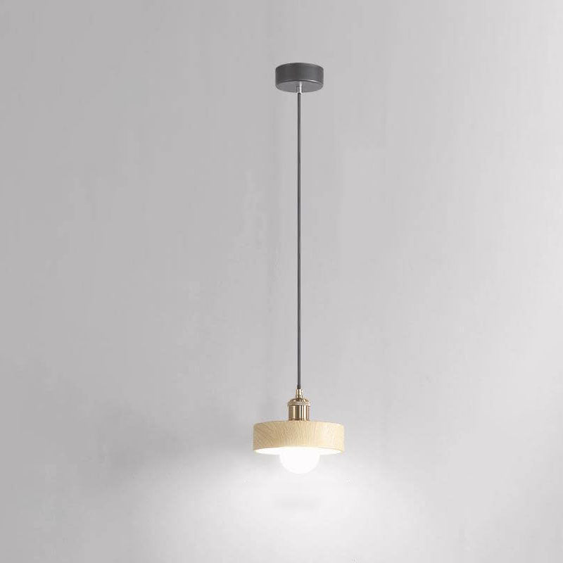 Moderne Minimalistische Wabi-Sabi Log Rundmund 1-Licht Pendelleuchte 