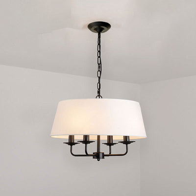 European Vintage Classic Iron Cloth 4-Light Pendant Light