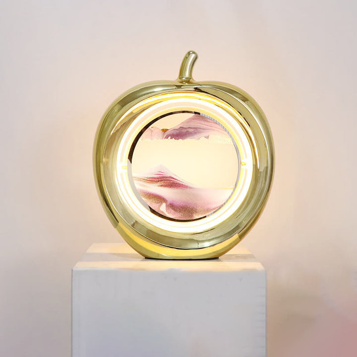 Lampe de table LED ambiante décorative avec peinture de sable mouvant Creative Apple 