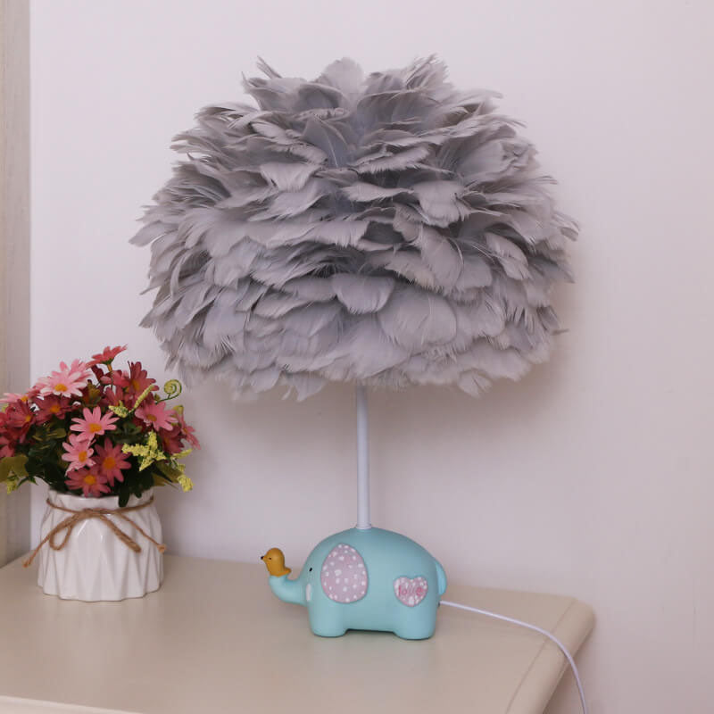 Moderne kreative Einhornfeder Kinder 1-Licht Tischlampe