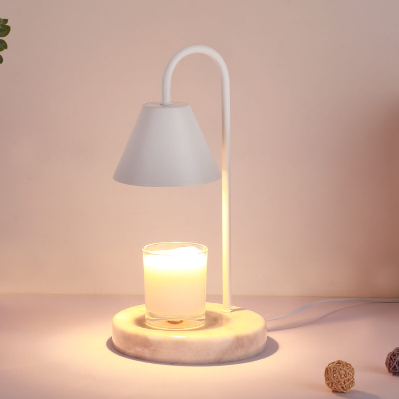 Lámpara de mesa de cera fundida de 1 luz con base de mármol sólido nórdico en forma de cono 