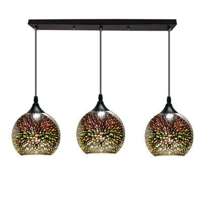 Modern Creative 3D Colorful Fireworks Glass Dome 2/3 Light Island Light Chandelier