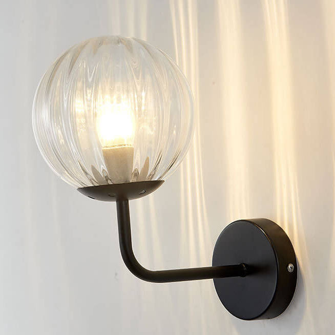 Modern Luxury Round Ball Iron Glass 1-Light Wall Sconce Lamp