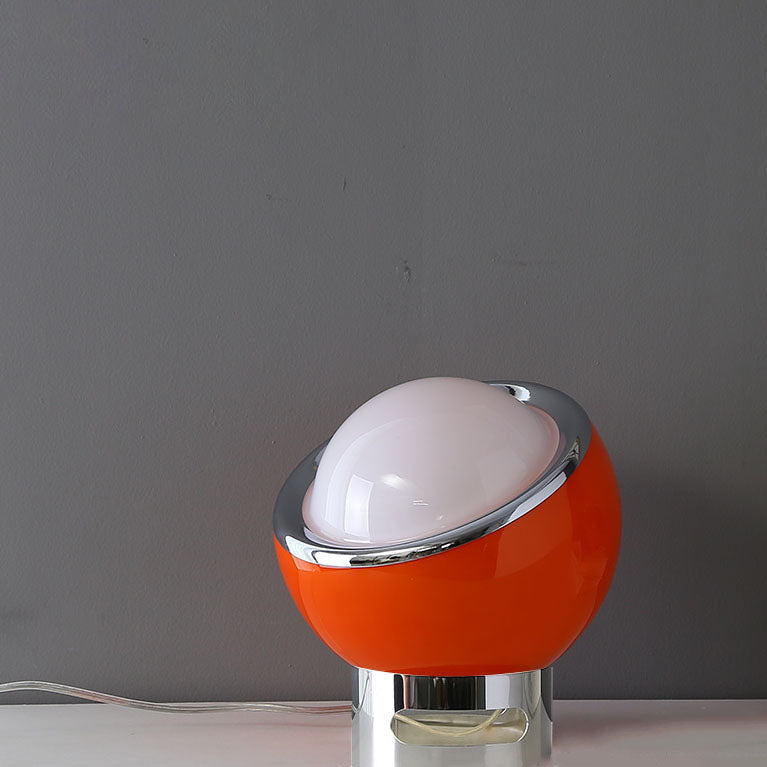 Lampe de table à 1 lumière en verre et fer à tête ronde moderne et colorée 