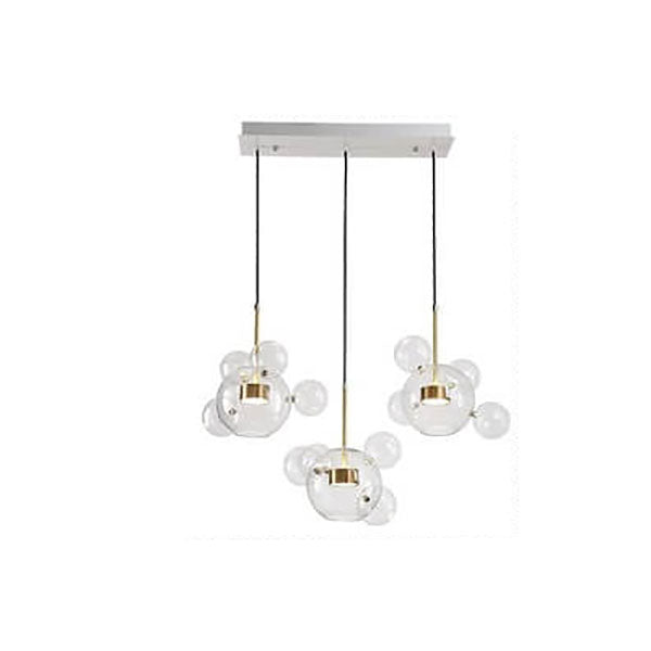 Modern Atom Mickey Head Bubble Glass Ball 1-Light LED Pendant Light