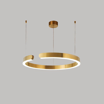 Modern Minimalist Round Stainless Steel LED Pendant Light