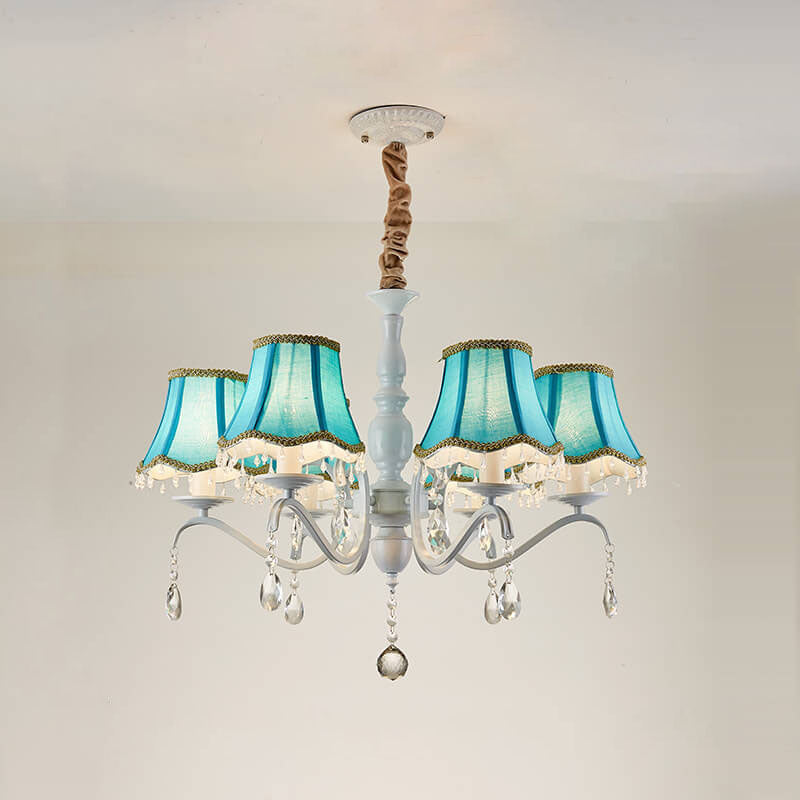 Modern Creative Cone Iron Crystal Fabric 5/6/8 Light Chandelier