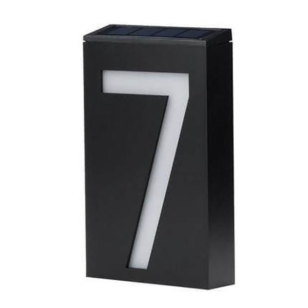 Moderne minimalistische rechteckige LED-Solar-Türschild-Wandleuchte aus ABS und PC für den Außenbereich, digitale Dekoration für Terrasse 