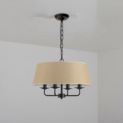 European Vintage Classic Iron Cloth 4-Light Pendant Light