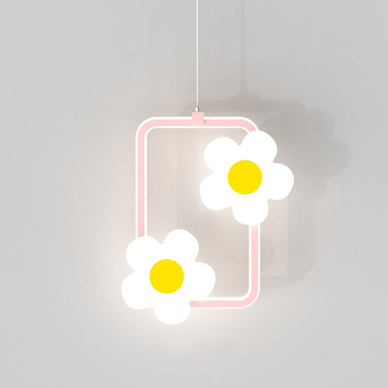 Moderne Einfachheit Runde Rechteckige Blumen Eisen Acryl LED Pendelleuchte Für Schlafzimmer 