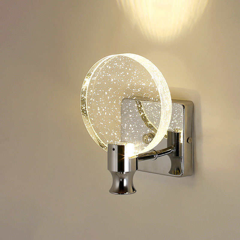 Moderne Luxus Runde Blasen Kristall Aluminium Eisen LED Wandleuchte für Wohnzimmer 