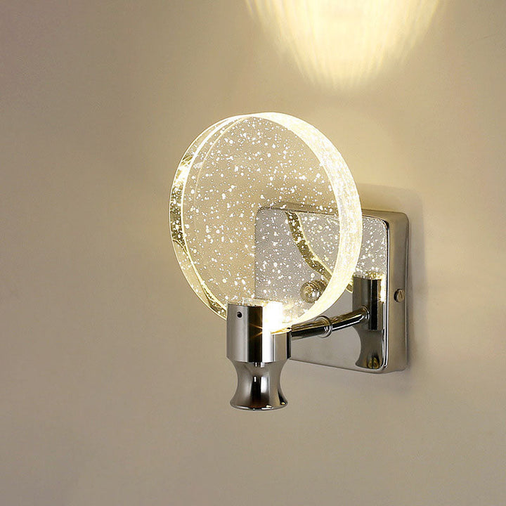Moderne Luxus Runde Blasen Kristall Aluminium Eisen LED Wandleuchte für Wohnzimmer 