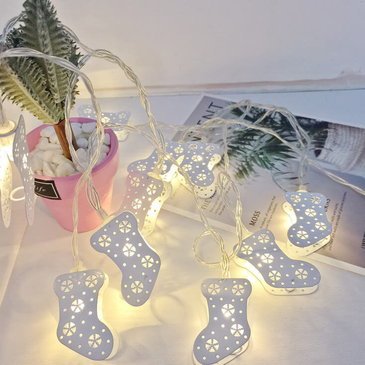 Guirlande lumineuse décorative de Noël Peinte cloches élan Boîte à piles LED Guirlande lumineuse 