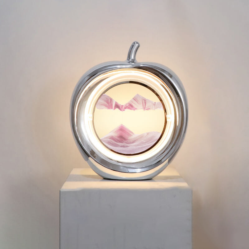 Lampe de table LED ambiante décorative avec peinture de sable mouvant Creative Apple 