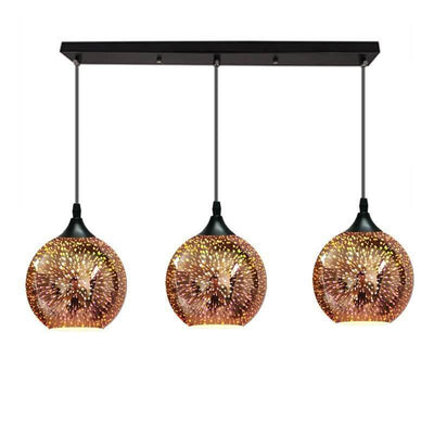 Modern Creative 3D Colorful Fireworks Glass Dome 2/3 Light Island Light Chandelier