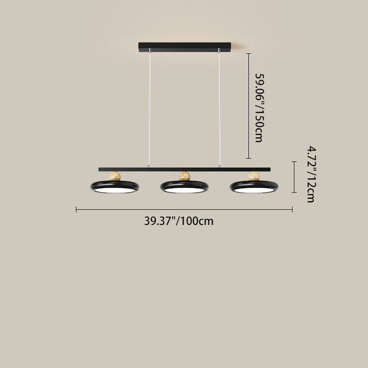 Zeitgenössische Nordic Creme Fliegende Untertasse Glas Schatten LED Insel Licht Kronleuchter Für Wohnzimmer 