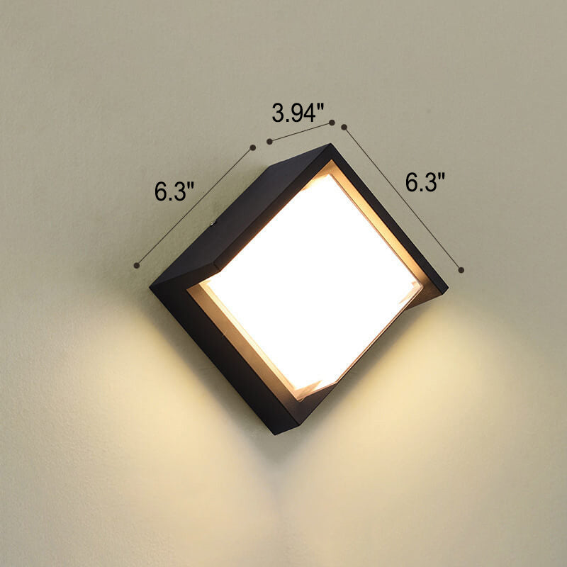 Modern Creative Geometry Aluminum Outdoor Waterproof LED Wall Sconce Lamp