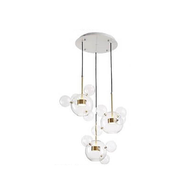 Modern Atom Mickey Head Bubble Glass Ball 1-Light LED Pendant Light